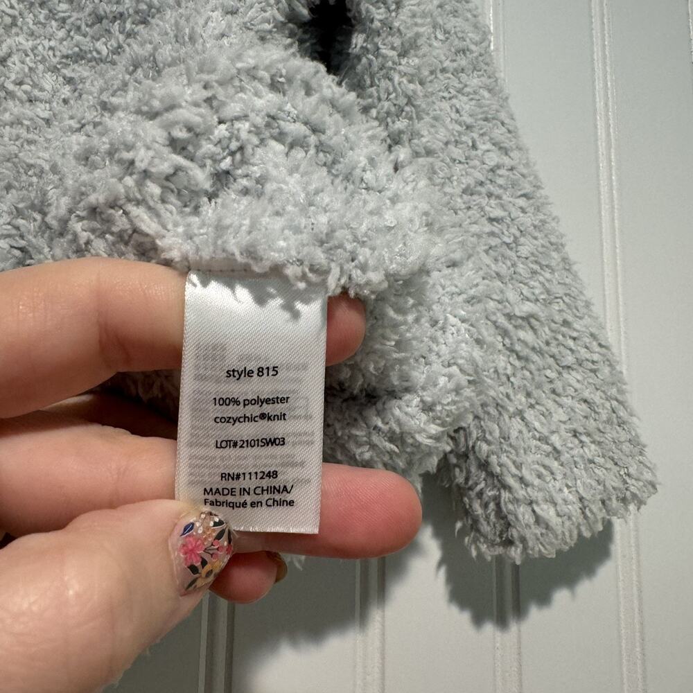 Barefoot Dreams Cozychic Light Gray Cardigan Baby Size 12-18 Months - Picture 4 of 5